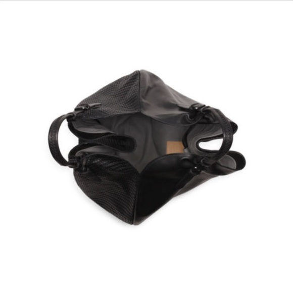 Gianni Segatta Ricamo Large Black Leather Hobo Weekender Tote Made in Italy - Picture 7 of 10